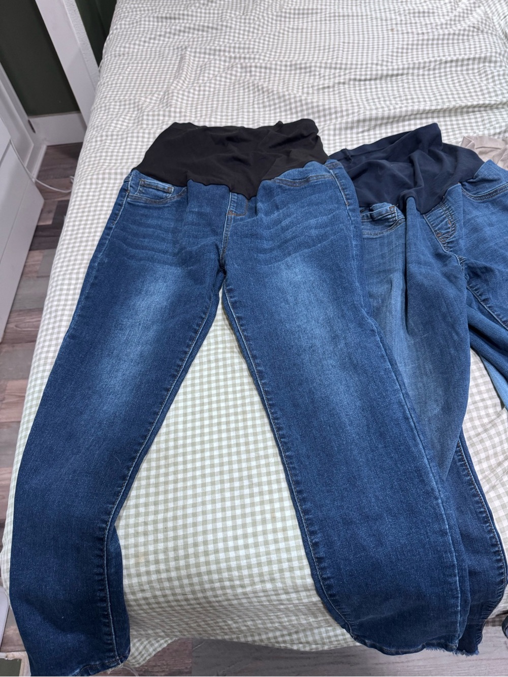 3 Maternity Stretch Denim Jeans -and black slacks